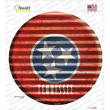 Tennessee Flag Corrugated Novelty Circle Sticker Decal