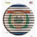 West Virginia Flag Corrugated Novelty Circle Sticker Decal