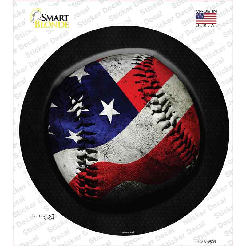 American Baseball Novelty Circle Sticker Decal