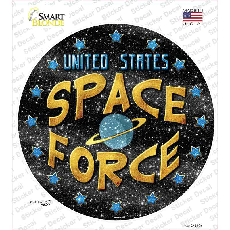 US Space Force Novelty Circle Sticker Decal