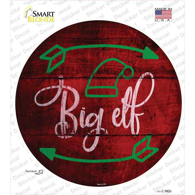 Big Elf Novelty Circle Sticker Decal