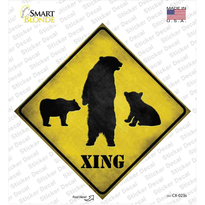 Bears Xing Novelty Diamond Sticker Decal