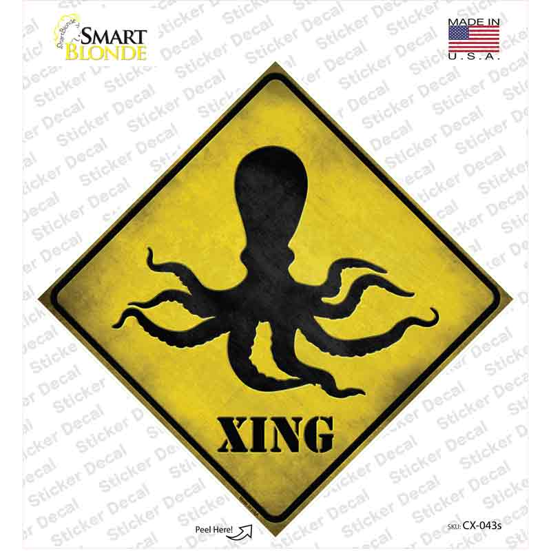 Octopus Xing Novelty Diamond Sticker Decal