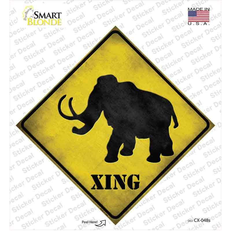 Mammoth Xing Novelty Diamond Sticker Decal