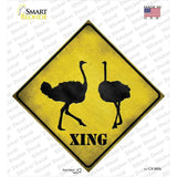 Ostrich Xing Novelty Diamond Sticker Decal