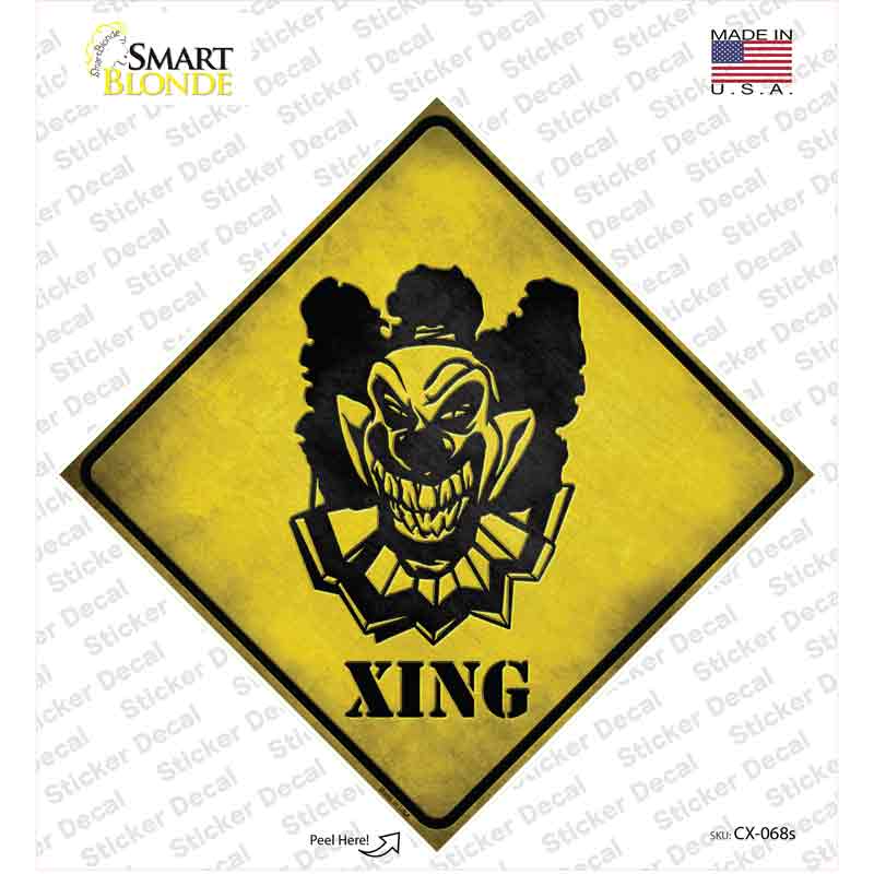 Clown Killer Xing Novelty Diamond Sticker Decal
