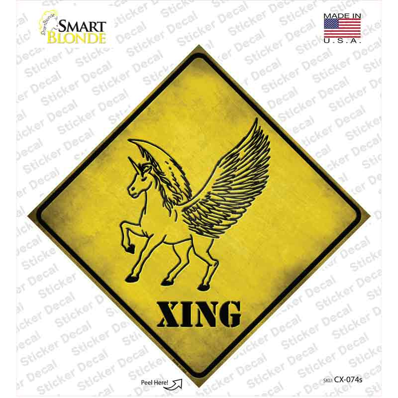 Unicorn Xing Novelty Diamond Sticker Decal