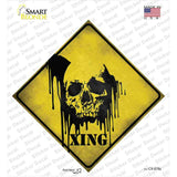 Bleeding Skull Xing Novelty Diamond Sticker Decal