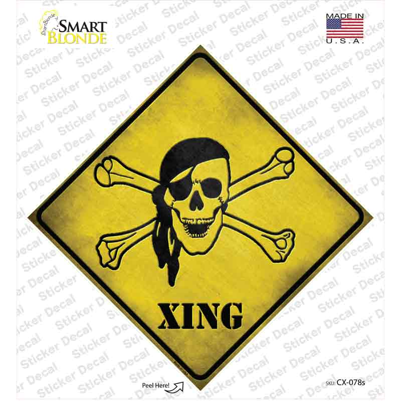 Pirate Xing Novelty Diamond Sticker Decal