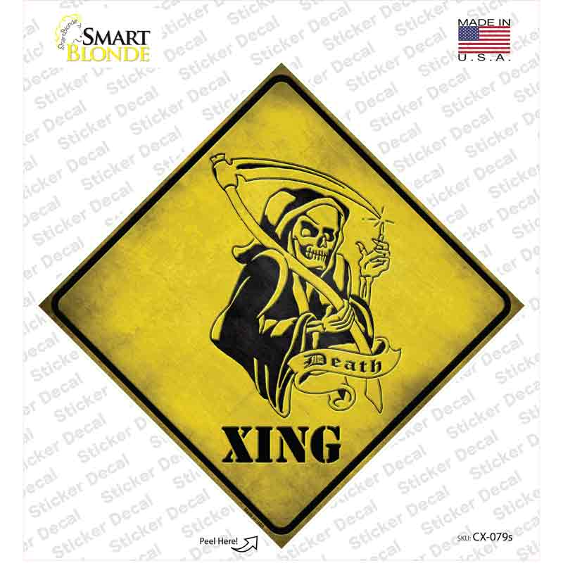 Grim Reaper Xing Novelty Diamond Sticker Decal