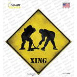 Hockey Xing Novelty Diamond Sticker Decal