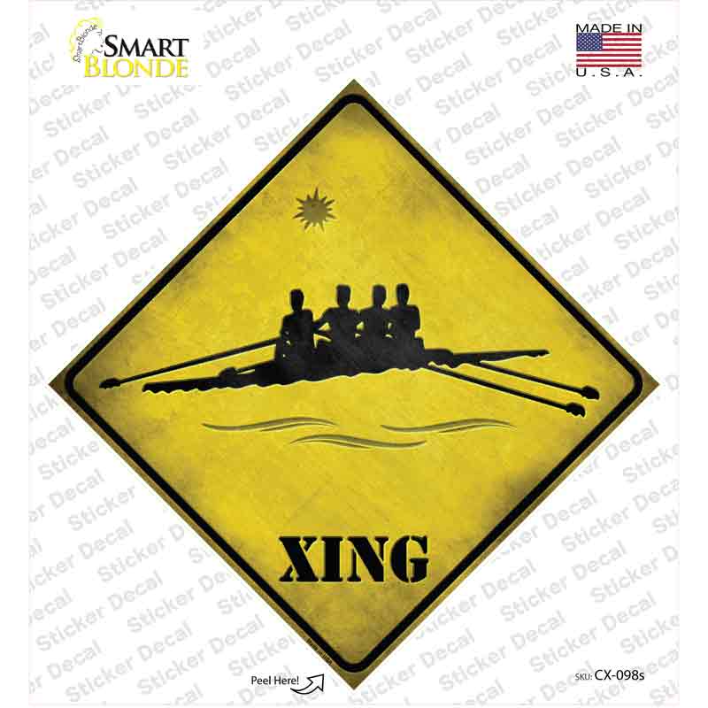 Kayak Racing Xing Novelty Diamond Sticker Decal