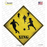 Soccer Xing Novelty Diamond Sticker Decal