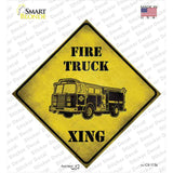 Fire Truck Xing Novelty Diamond Sticker Decal