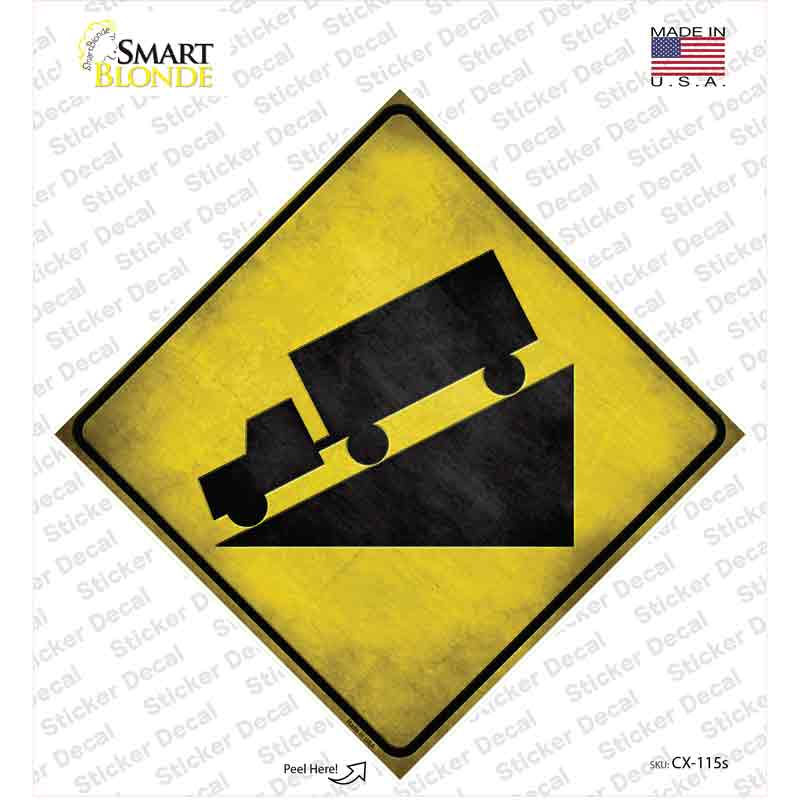 Down Grade Novelty Diamond Sticker Decal