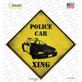 Police Car Xing Novelty Diamond Sticker Decal