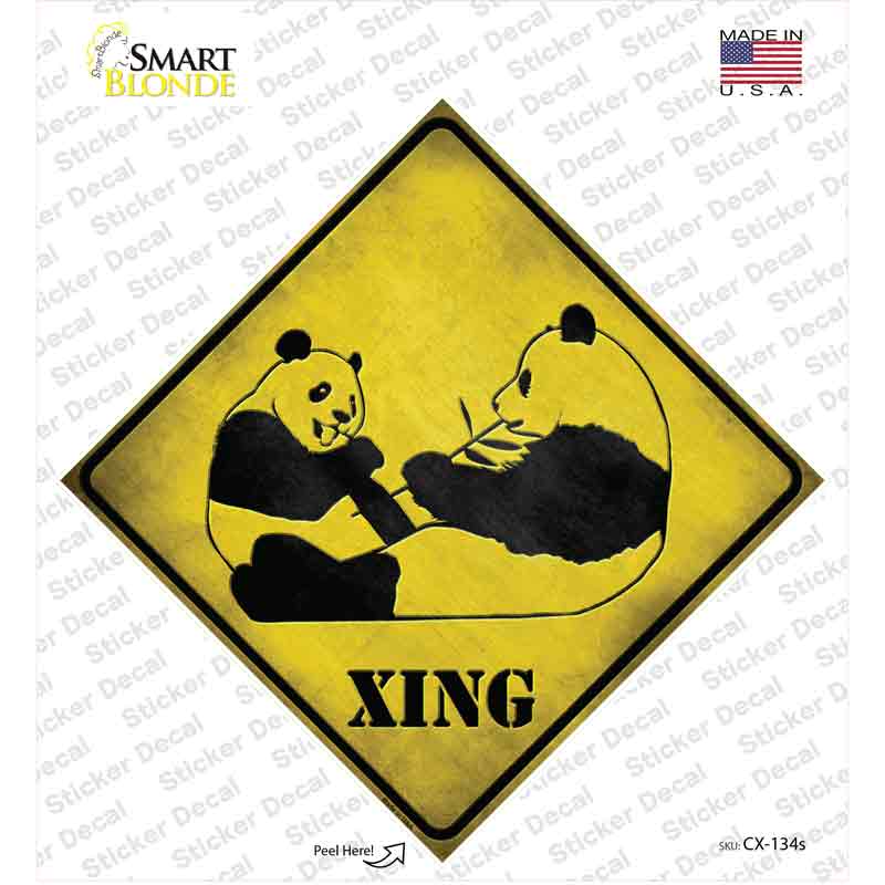 Pandas Xing Novelty Diamond Sticker Decal