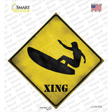 Surfer in Action Xing Novelty Diamond Sticker Decal