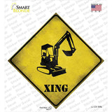 Backhoe Xing Novelty Diamond Sticker Decal