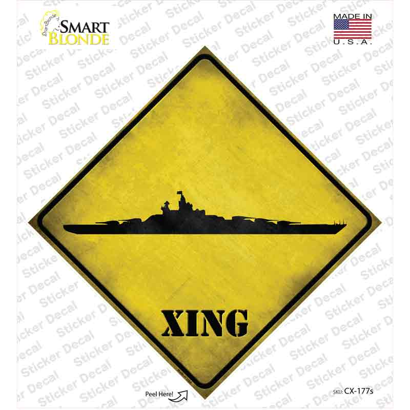 Battleship Xing Novelty Diamond Sticker Decal