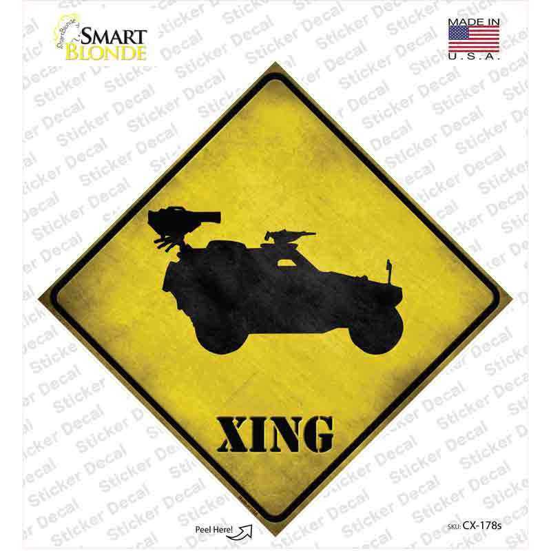 Truck Mounted Weapon Xing Novelty Diamond Sticker Decal