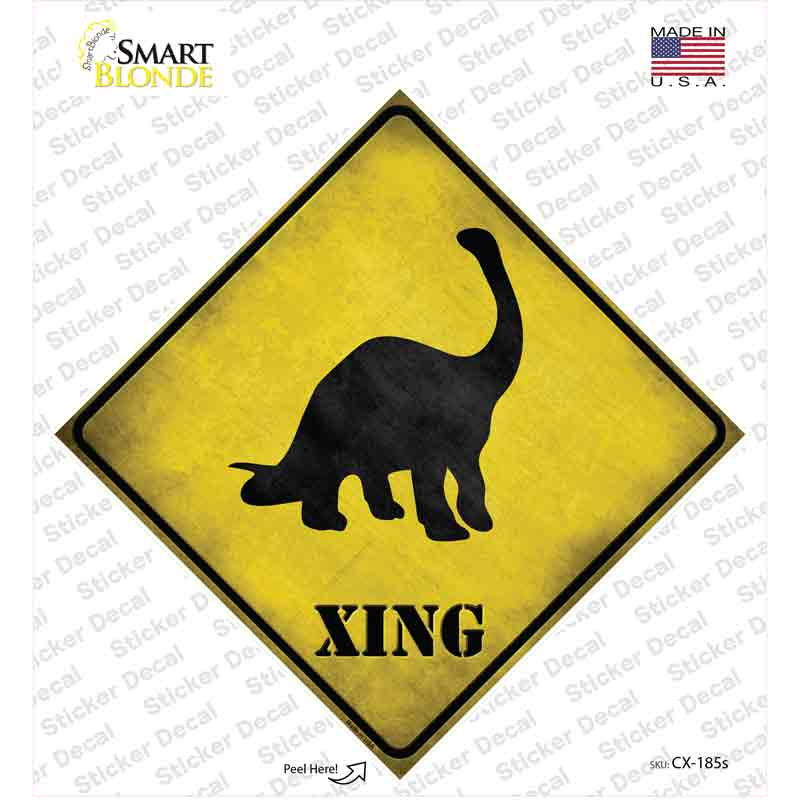 Brontosaurus Xing Novelty Diamond Sticker Decal
