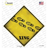 Footprints Xing Novelty Diamond Sticker Decal
