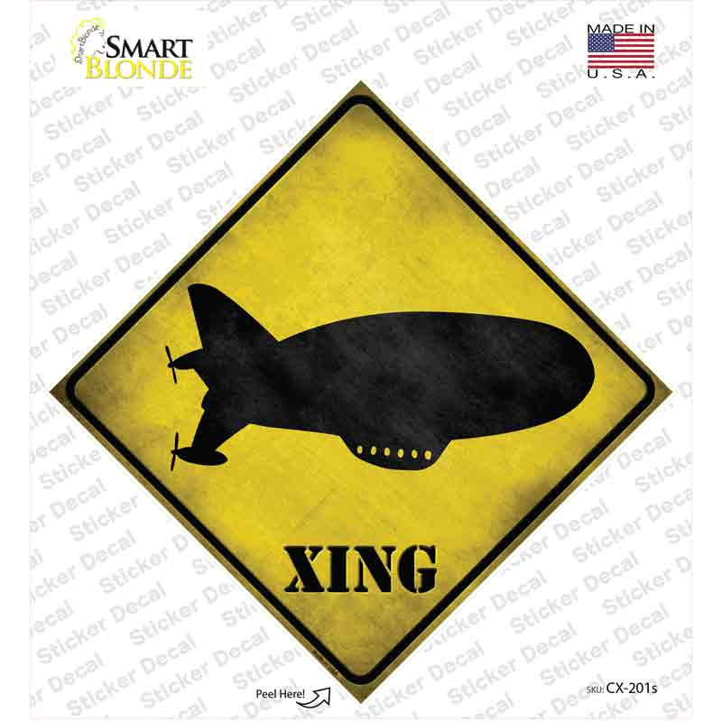 Modern Dirigible Xing Novelty Diamond Sticker Decal