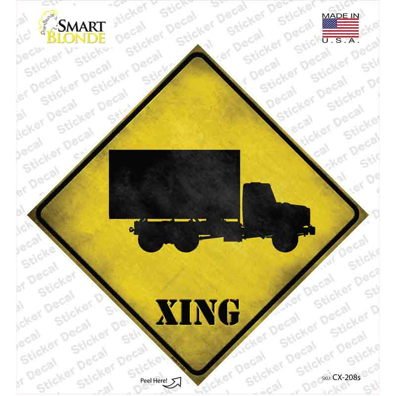 Supply Truck Xing Novelty Diamond Sticker Decal