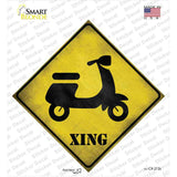 Moped Xing Novelty Diamond Sticker Decal