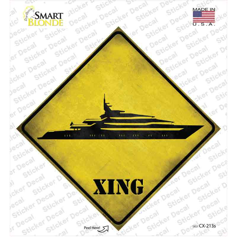 Yacht Xing Novelty Diamond Sticker Decal