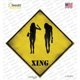 Drunk Women Xing Novelty Diamond Sticker Decal