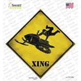 Extreme Snow Mobile Riding Xing Novelty Diamond Sticker Decal