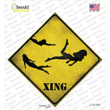 Women Swimming Xing Novelty Diamond Sticker Decal