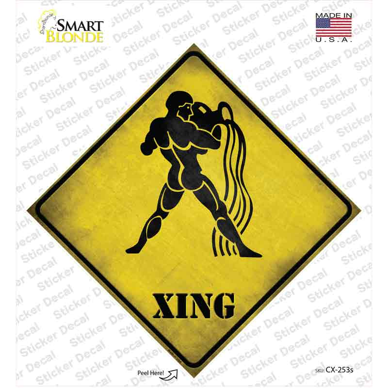 Aquarius Zodiac Animal Xing Novelty Diamond Sticker Decal