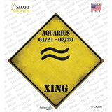 Aquarius Zodiac Symbol Xing Novelty Diamond Sticker Decal
