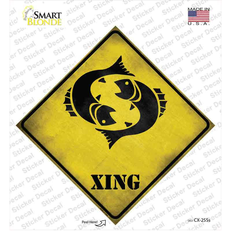 Pisces Zodiac Animal Xing Novelty Diamond Sticker Decal