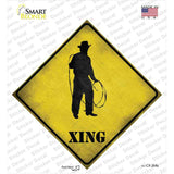 Cowboy With Lasso Xing Novelty Diamond Sticker Decal