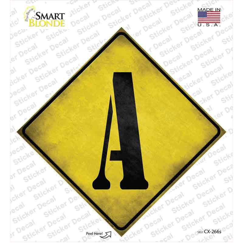 Letter A Xing Novelty Diamond Sticker Decal