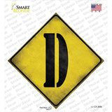 Letter D Xing Novelty Diamond Sticker Decal