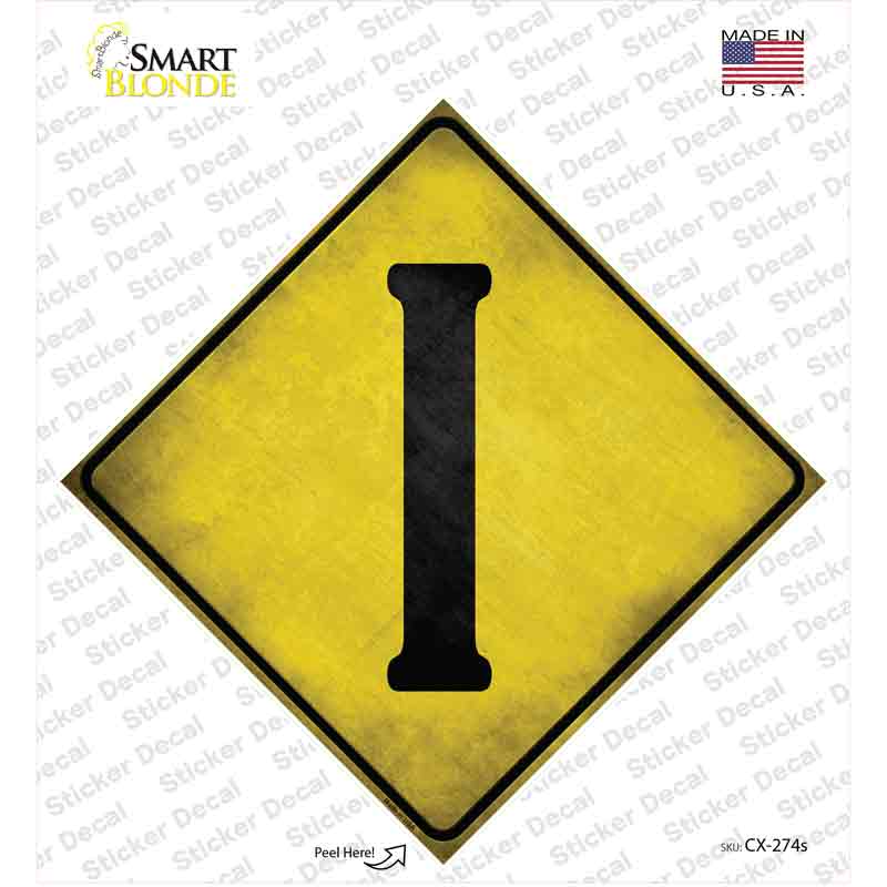 Letter I Xing Novelty Diamond Sticker Decal