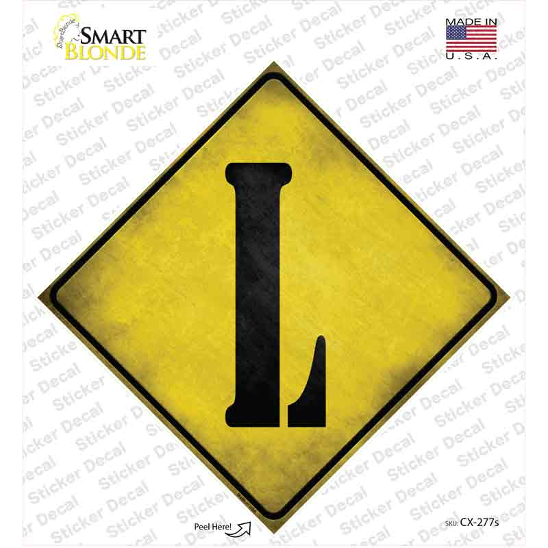 Letter L Xing Novelty Diamond Sticker Decal