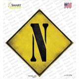 Letter N Xing Novelty Diamond Sticker Decal
