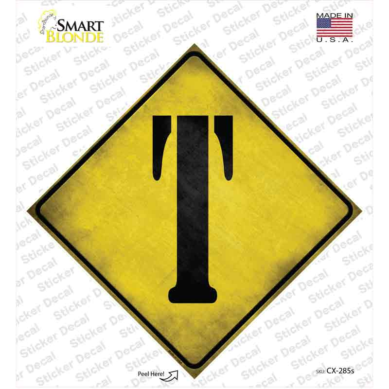 Letter T Xing Novelty Diamond Sticker Decal