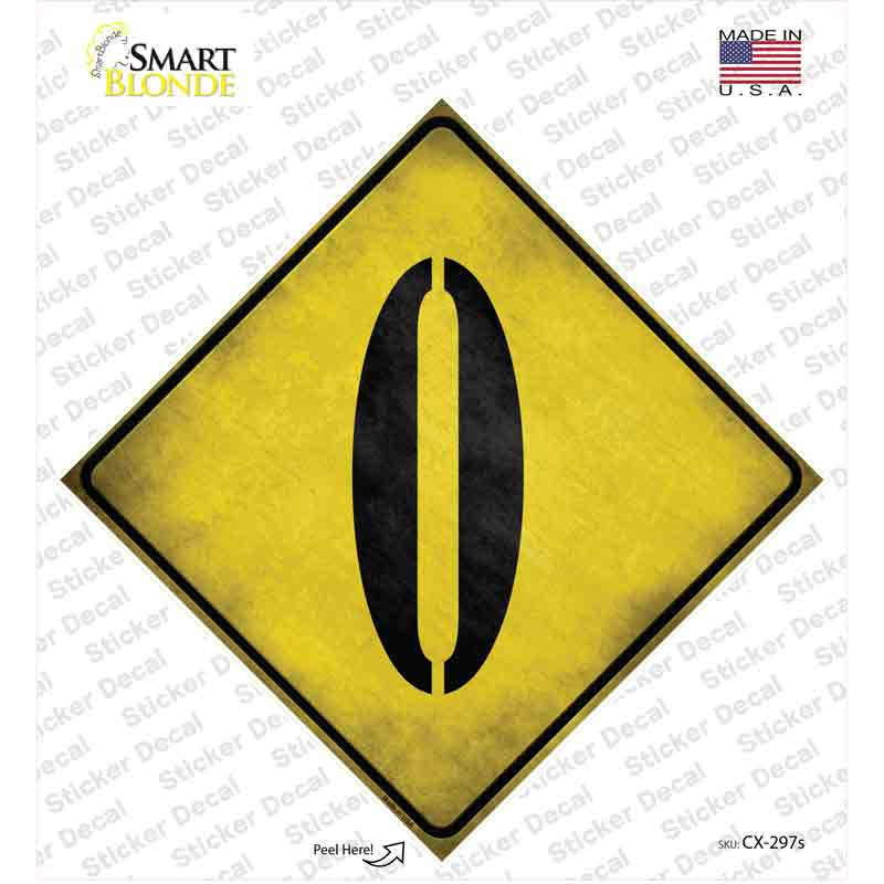 Number 0 Xing Novelty Diamond Sticker Decal