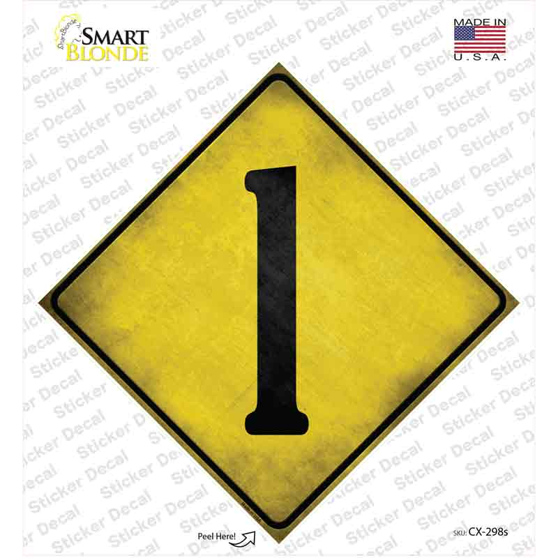 Number 1 Xing Novelty Diamond Sticker Decal