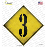 Number 3 Xing Novelty Diamond Sticker Decal