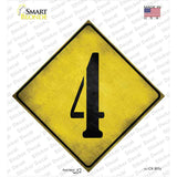 Number 4 Xing Novelty Diamond Sticker Decal