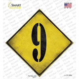 Number 9 Xing Novelty Diamond Sticker Decal