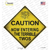 Entering Terrible Twos Xing Novelty Diamond Sticker Decal